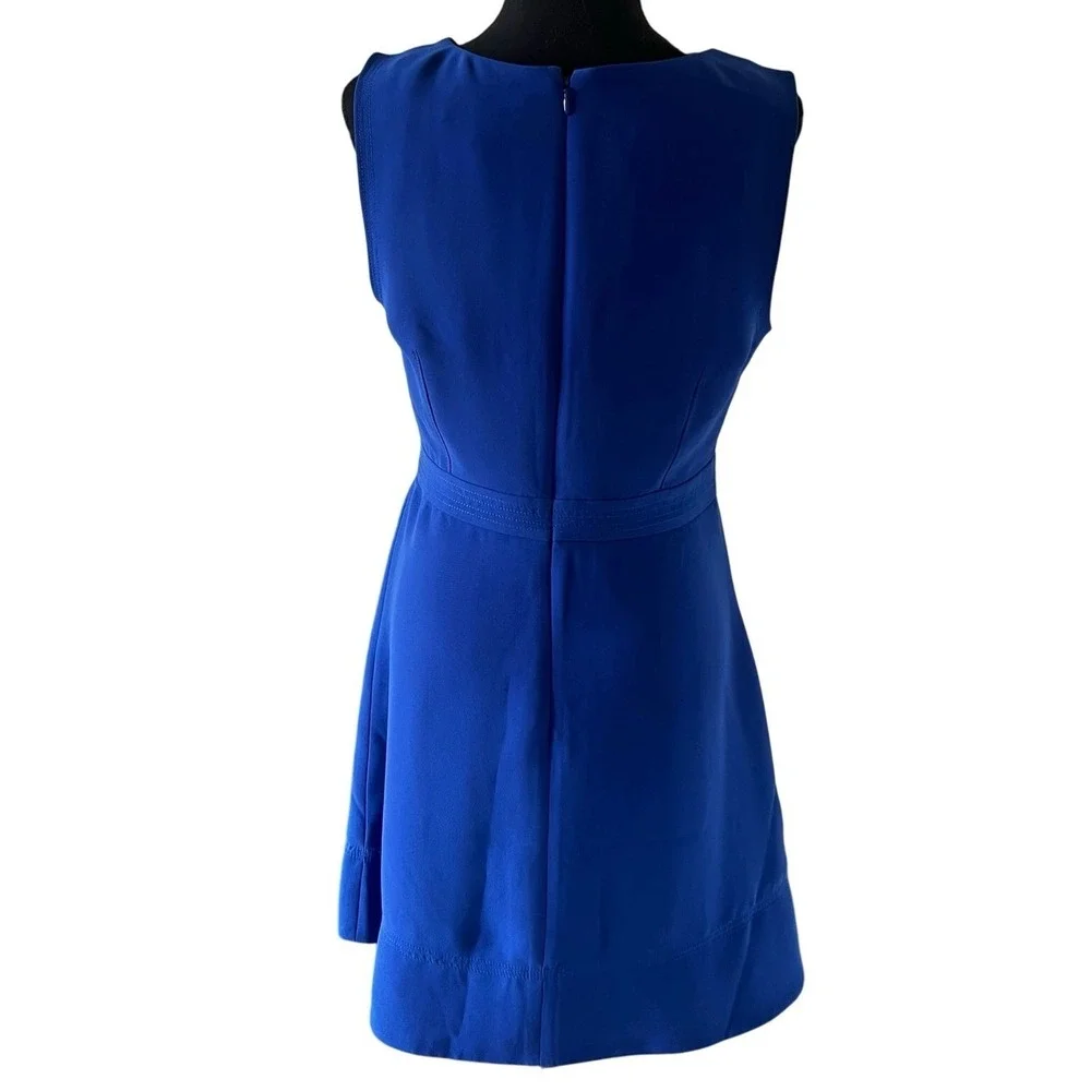 J.Crew Womens Royal Blue V-Neck Sleeveless Fit & Flare Dress E0068 Size 8 NWT